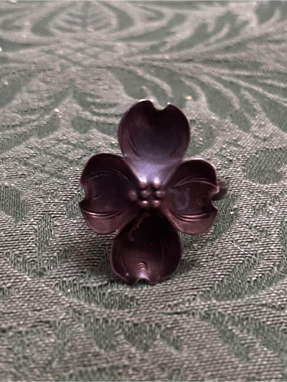 Stewart Nye Sterling adjustable dogwood ring